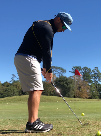 Golfer Geek using GravityFit TPro for better contact