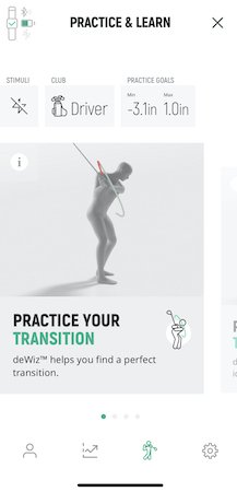 Choose Practice Transition in deWiz app