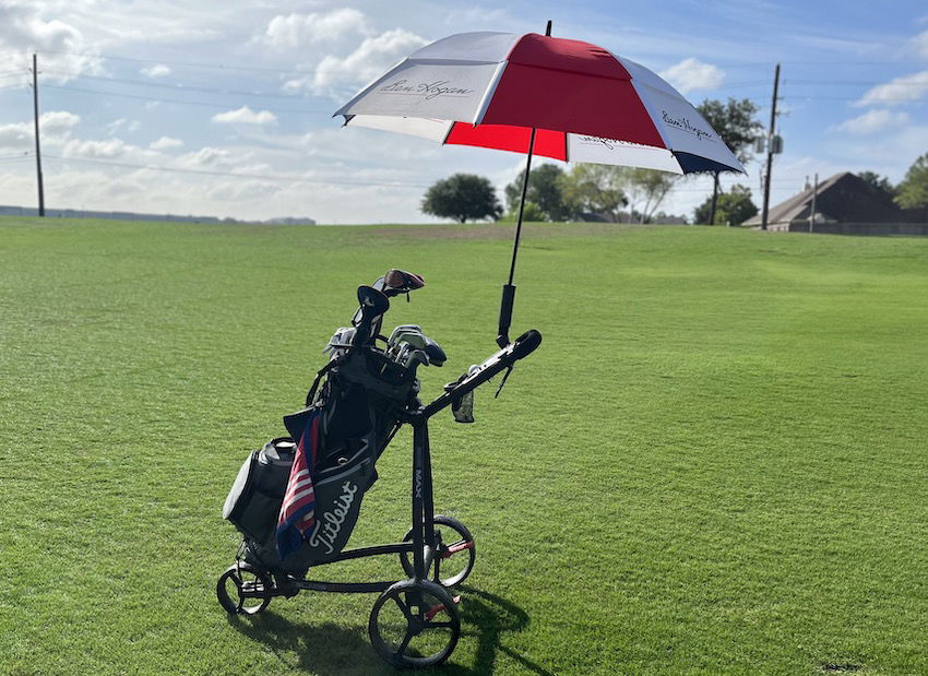 Big Max Blade IP w: Umbrella on 1st hole