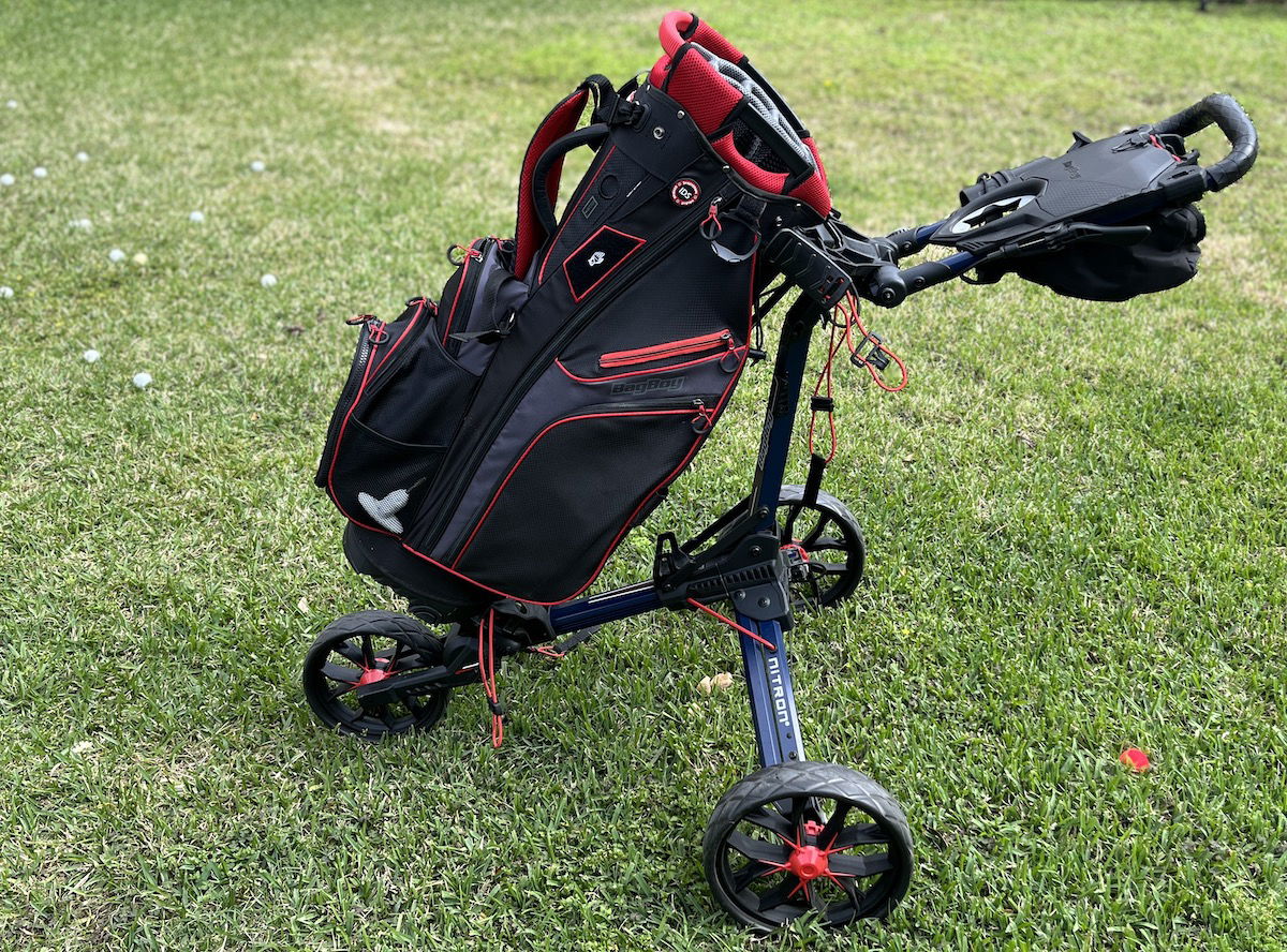 Bag Boy Nitron Auto Open Push Cart w: Bag Boy Chiller Hybrid Bag