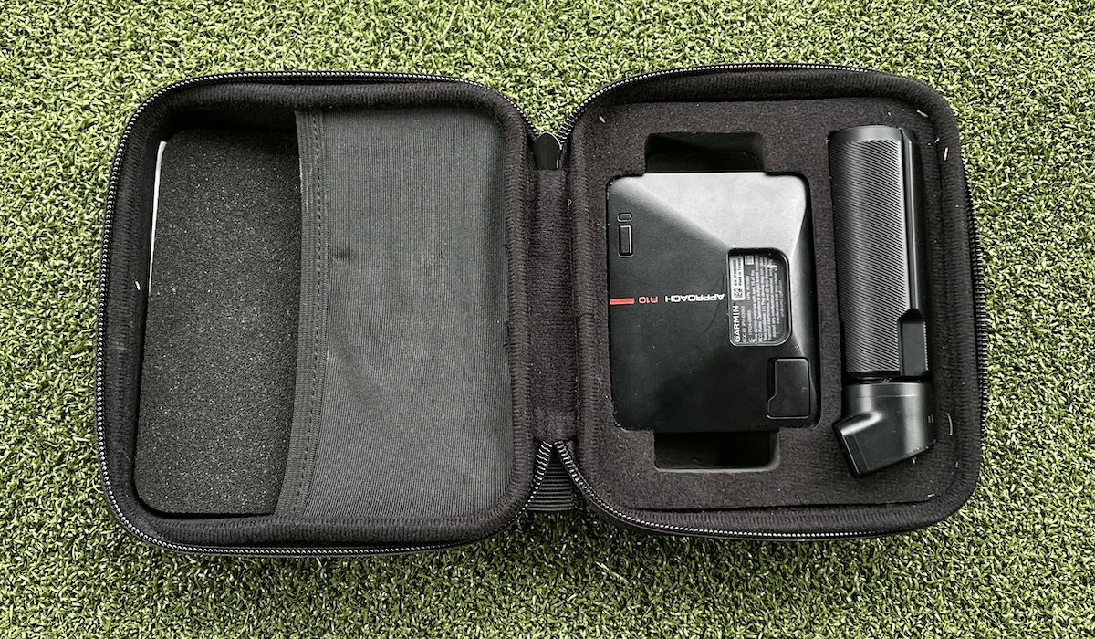 Garmin R10 Launch Monitor in Open Case
